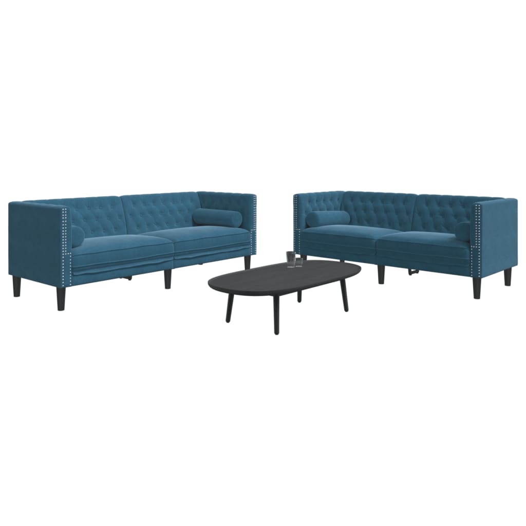 2-Delige Loungeset Chesterfield Met Bolsters Fluweel