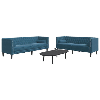 2-Delige Loungeset Chesterfield Met Bolsters Fluweel