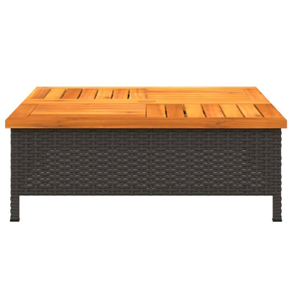 Parasolvoetbedekking 70X70X25 Cm Poly Rattan Acaciahout