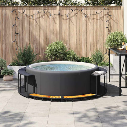 Hottub Surround Opbergruimte Houten Opstapje Poly Rattan