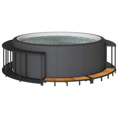 Hottub Surround Opbergruimte Houten Opstapje Poly Rattan