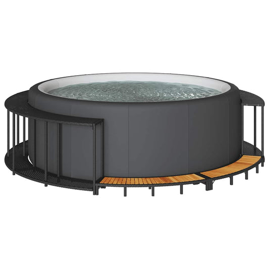 Hottub Surround Opbergruimte Houten Opstapje Poly Rattan