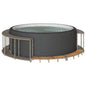 Hottub Surround Opbergruimte Houten Opstapje Poly Rattan