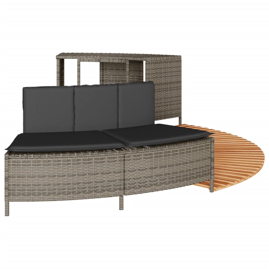 Hottub-Ombouw Poly Rattan Massief Acaciahout