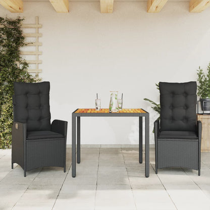5-Delige Tuinset Met Kussens Poly Rattan Zwart