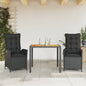 5-Delige Tuinset Met Kussens Poly Rattan Zwart