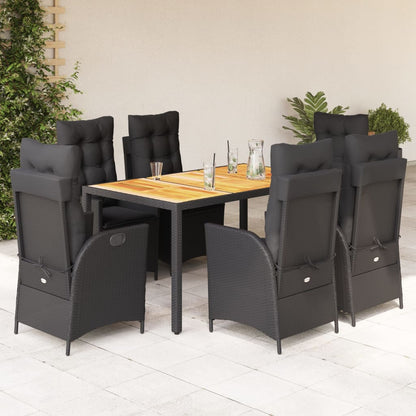 5-Delige Tuinset Met Kussens Poly Rattan Zwart