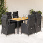 5-Delige Tuinset Met Kussens Poly Rattan Zwart