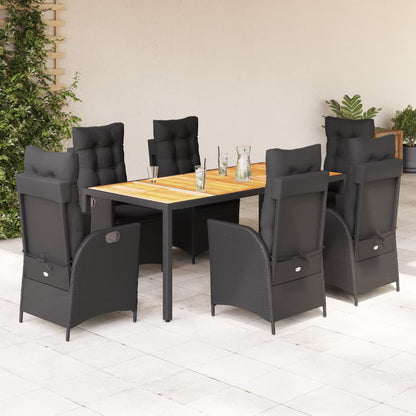 5-Delige Tuinset Met Kussens Poly Rattan Zwart