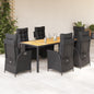 5-Delige Tuinset Met Kussens Poly Rattan Zwart
