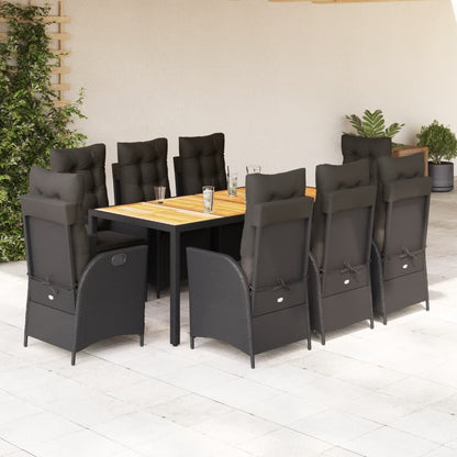 5-Delige Tuinset Met Kussens Poly Rattan Zwart