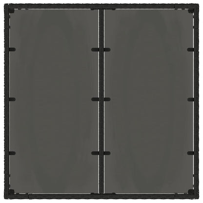 Tuintafel Met Glazen Blad Poly Rattan Zwart