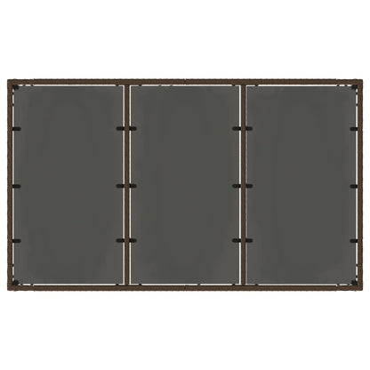 Tuintafel Met Glazen Blad Poly Rattan Bruin