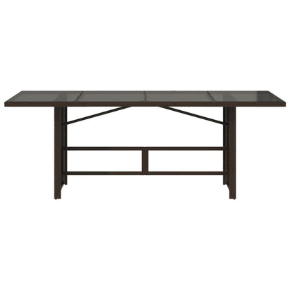 Tuintafel Met Glazen Blad 190X80X75 Cm Poly Rattan