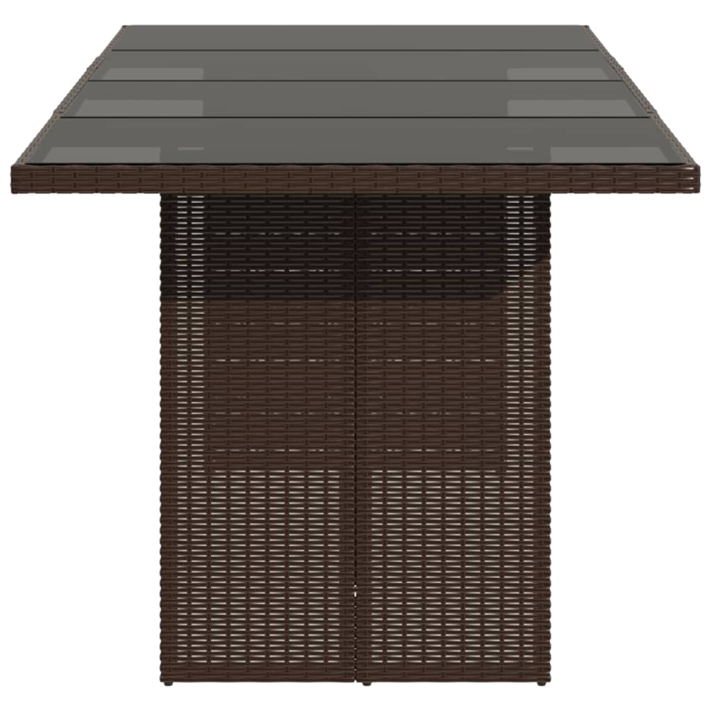 Tuintafel Met Glazen Blad 190X80X75 Cm Poly Rattan