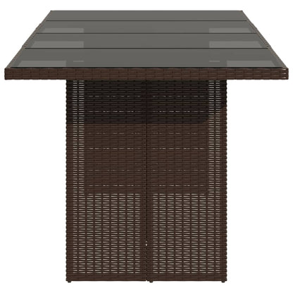 Tuintafel Met Glazen Blad 190X80X75 Cm Poly Rattan