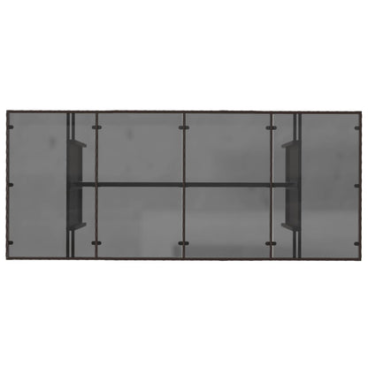 Tuintafel Met Glazen Blad 190X80X75 Cm Poly Rattan