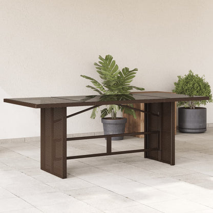 Tuintafel Met Glazen Blad 190X80X75 Cm Poly Rattan