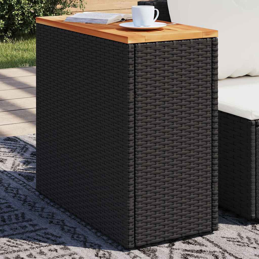 Tuinbijzettafel Met Glazen Blad 58X27,5X55 Cm Poly Rattan