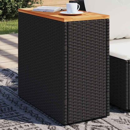 Tuinbijzettafel Met Glazen Blad 58X27,5X55 Cm Poly Rattan