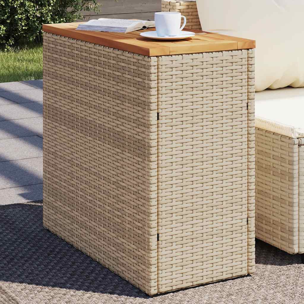 Tuinbijzettafel Met Glazen Blad 58X27,5X55 Cm Poly Rattan