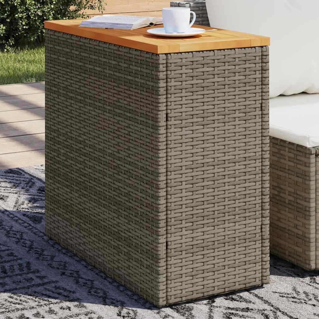Tuinbijzettafel Met Glazen Blad 58X27,5X55 Cm Poly Rattan