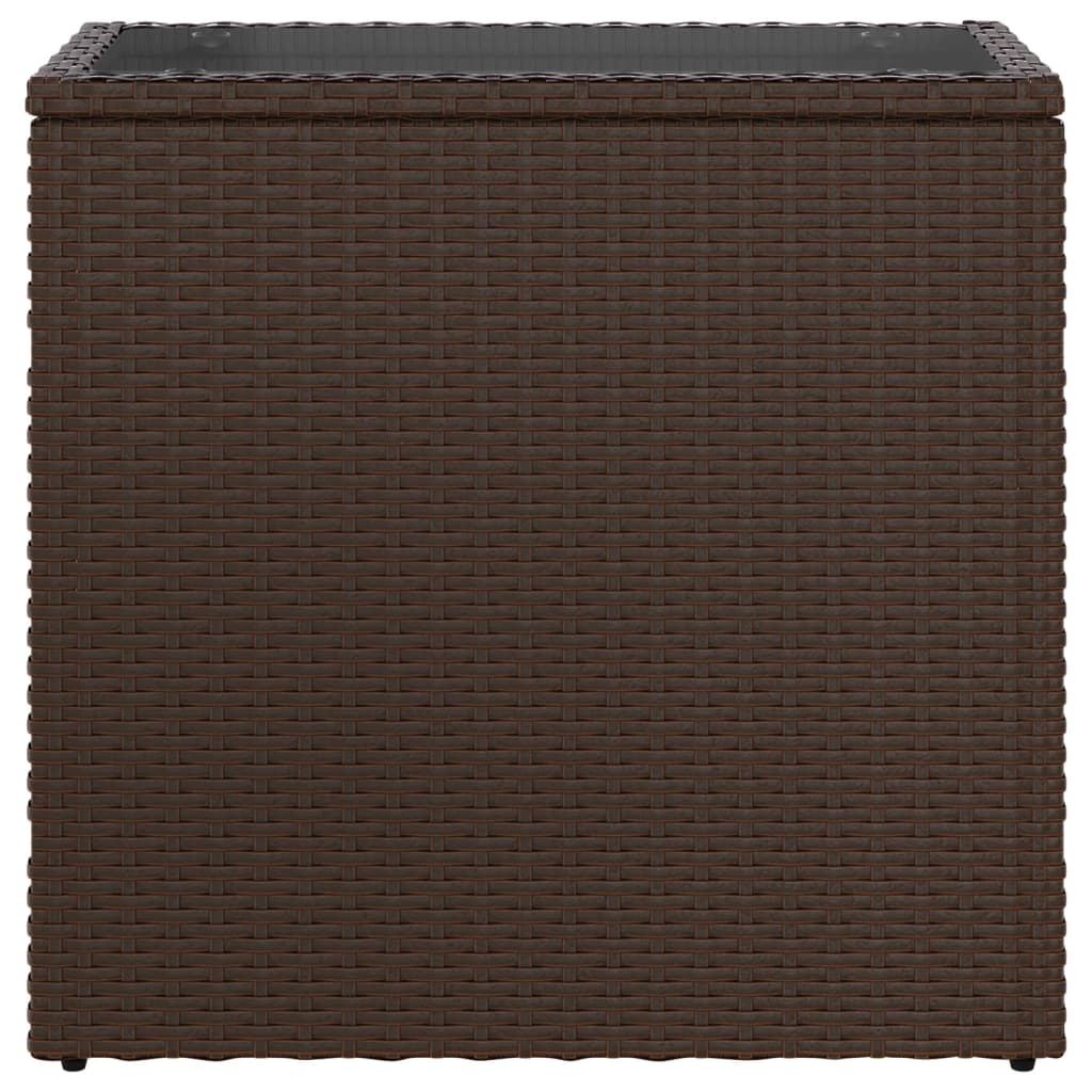 Tuinbijzettafel Met Glazen Blad 58X27,5X55 Cm Poly Rattan