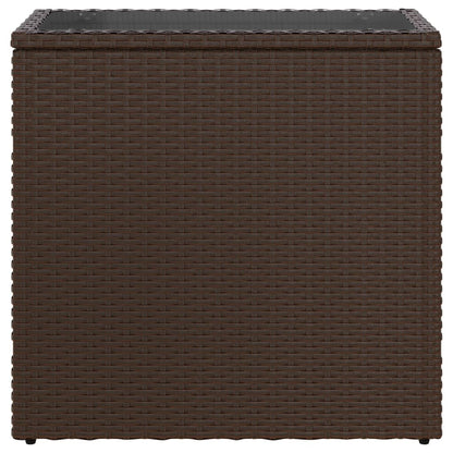 Tuinbijzettafel Met Glazen Blad 58X27,5X55 Cm Poly Rattan