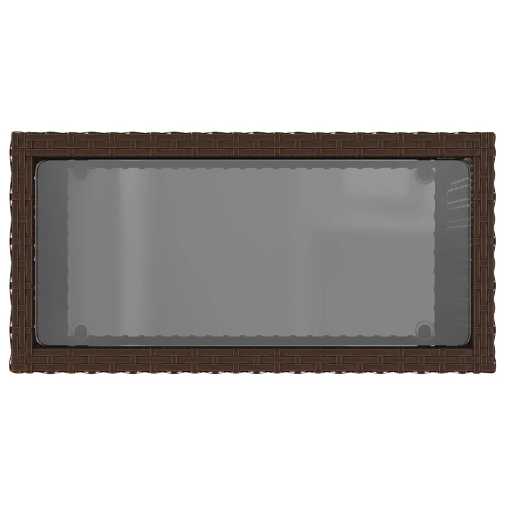Tuinbijzettafel Met Glazen Blad 58X27,5X55 Cm Poly Rattan