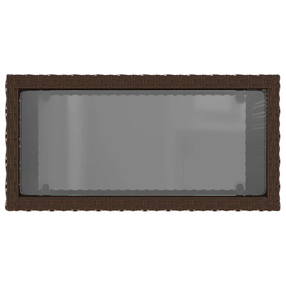 Tuinbijzettafel Met Glazen Blad 58X27,5X55 Cm Poly Rattan