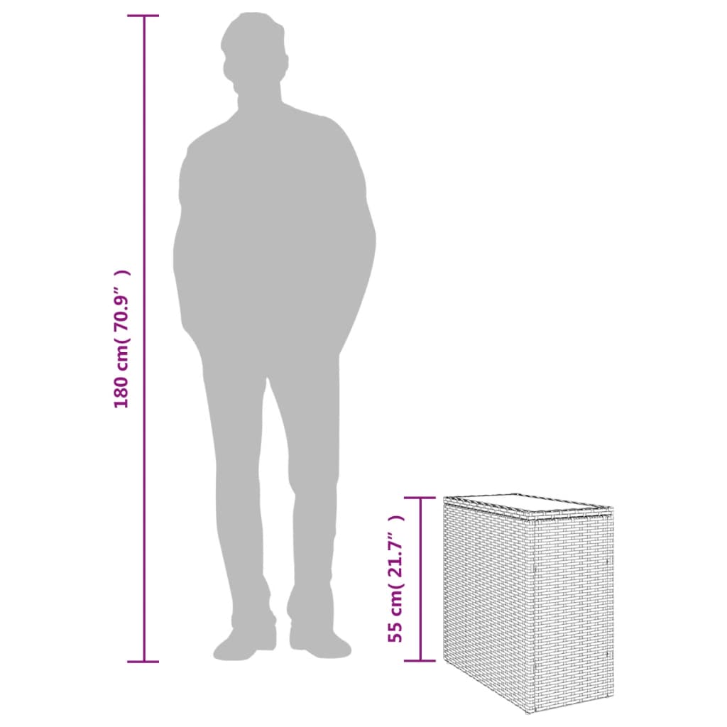 Tuinbijzettafel Met Glazen Blad 58X27,5X55 Cm Poly Rattan