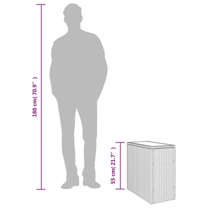 Tuinbijzettafel Met Glazen Blad 58X27,5X55 Cm Poly Rattan