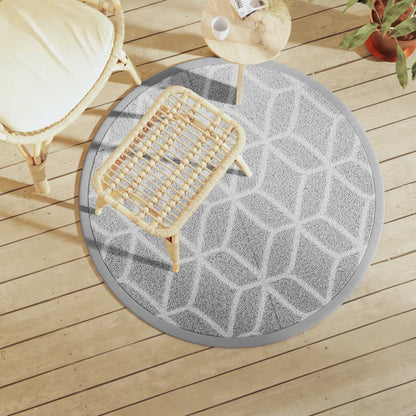 Buitenkleed Arakil Ø120 Cm Polypropeen Grijs En Wit