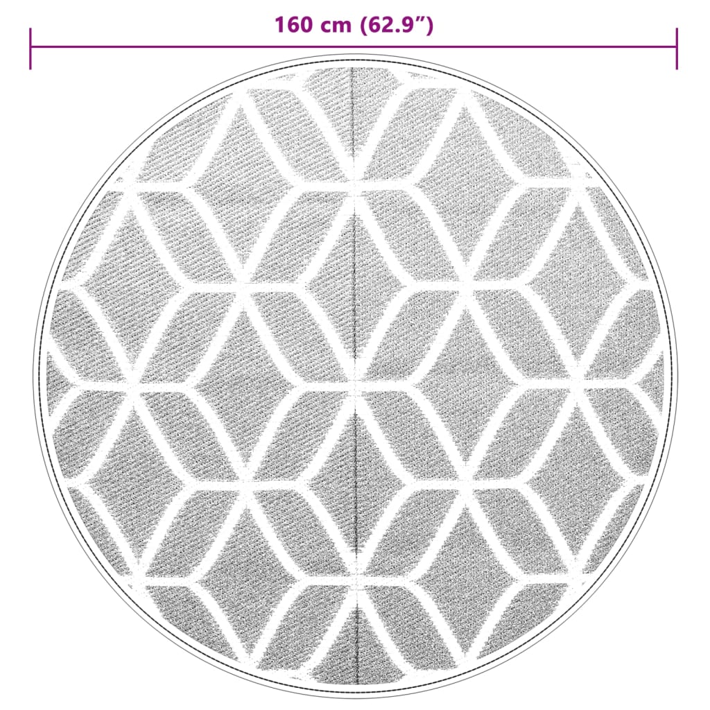 Buitenkleed Arakil Ø160 Cm Polypropeen Grijs En Wit