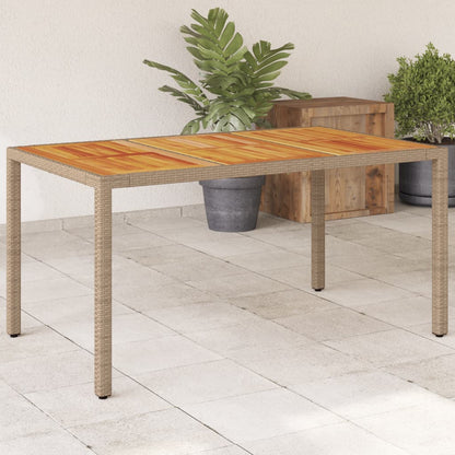 Tuintafel Met Acaciahouten Blad 150X90X75 Cm Poly Rattan