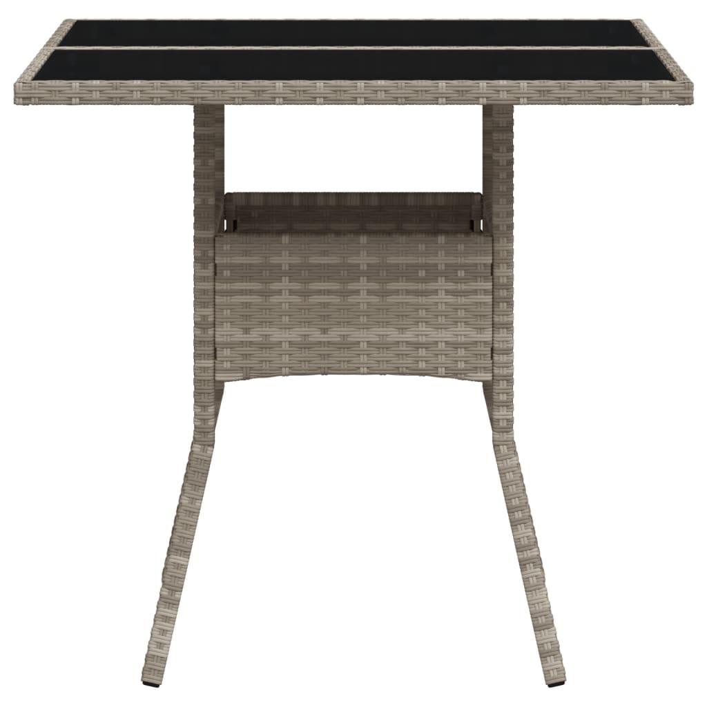 Tuintafel Met Glazen Blad 80X80X75 Cm Poly Rattan