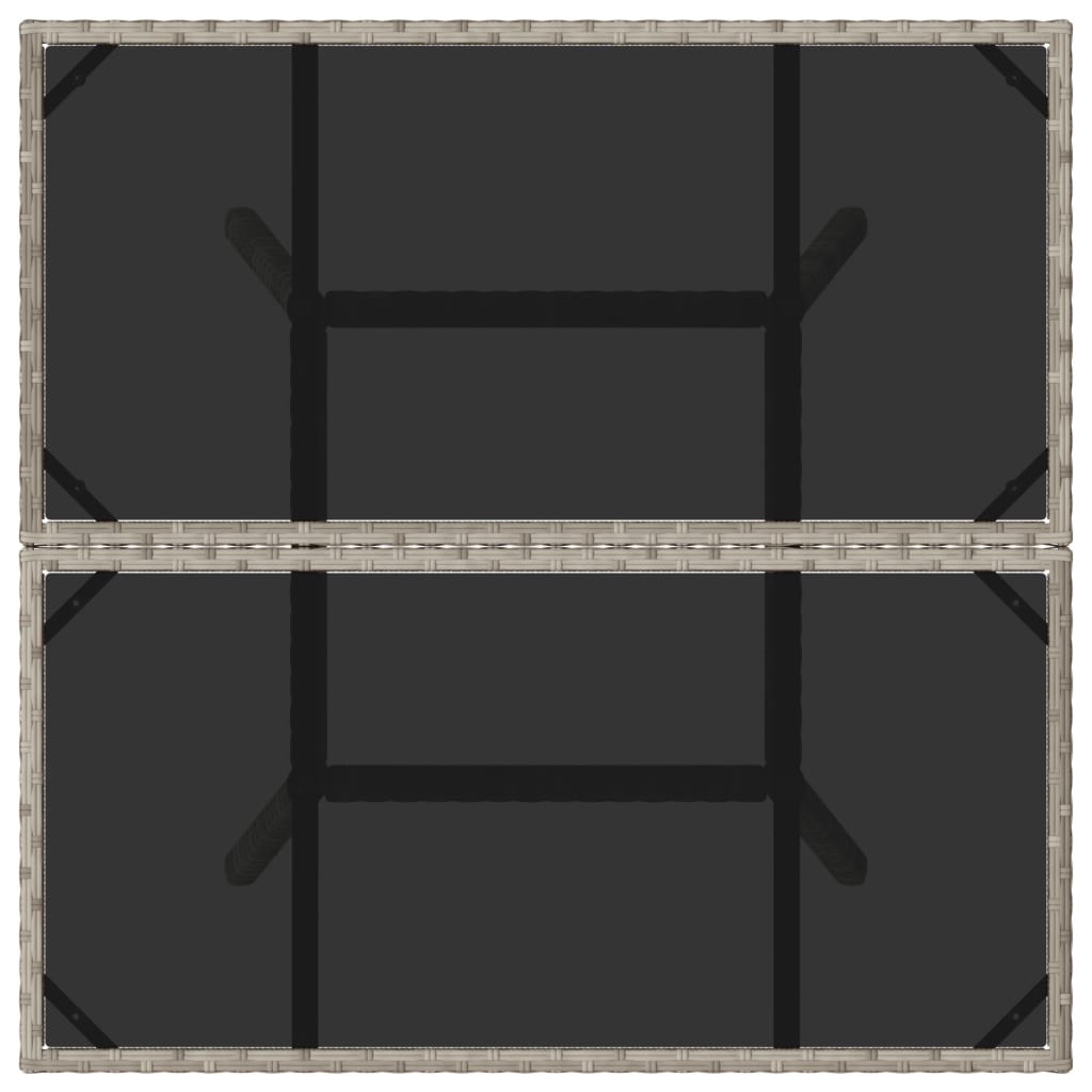 Tuintafel Met Glazen Blad 80X80X75 Cm Poly Rattan