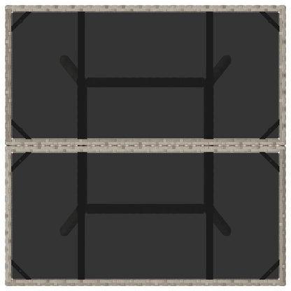 Tuintafel Met Glazen Blad 80X80X75 Cm Poly Rattan