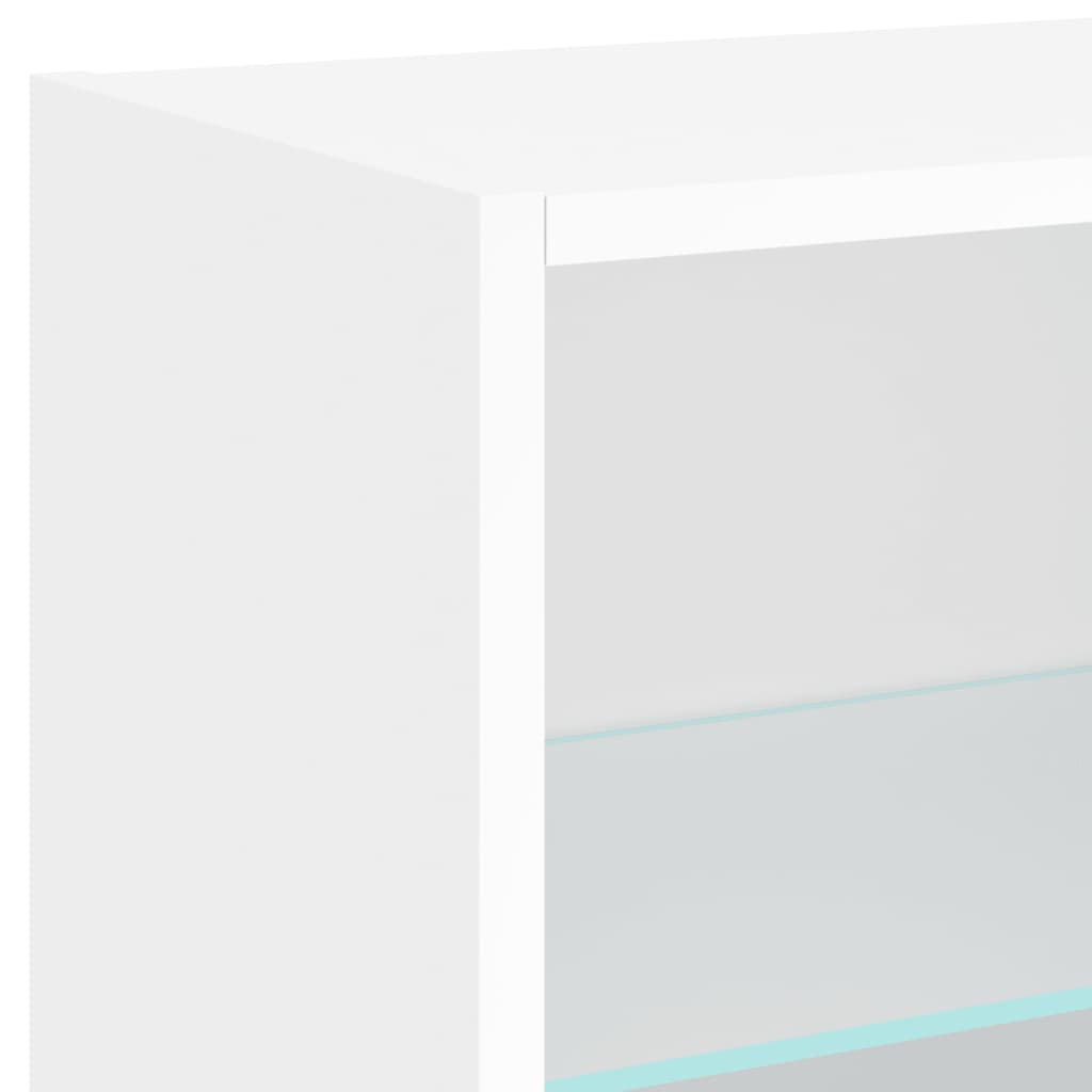 5-Delige Tv-Wandmeubelset Met Led-Verlichting Bewerkt Hout