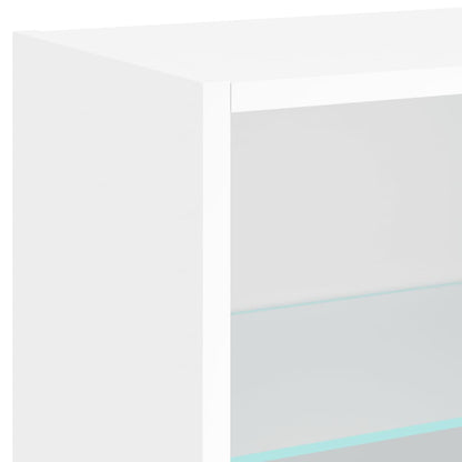 5-Delige Tv-Wandmeubelset Met Led-Verlichting Bewerkt Hout