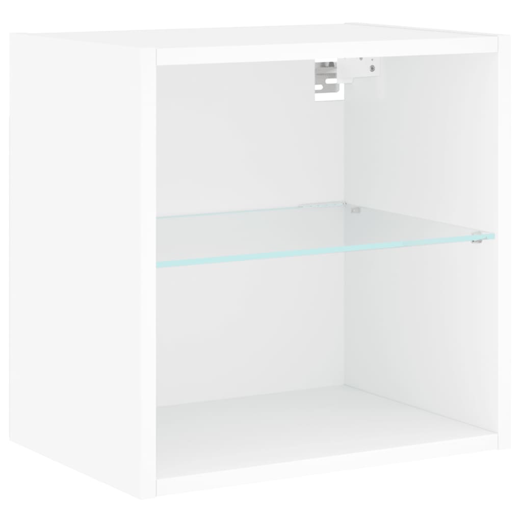 5-Delige Tv-Wandmeubelset Met Led-Verlichting Bewerkt Hout