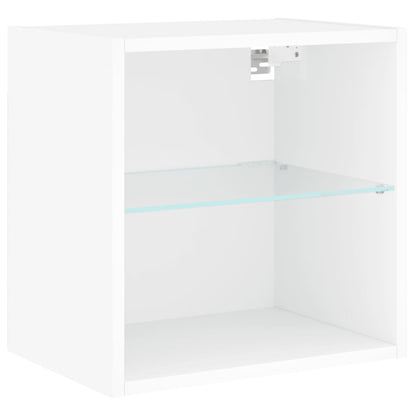 5-Delige Tv-Wandmeubelset Met Led-Verlichting Bewerkt Hout
