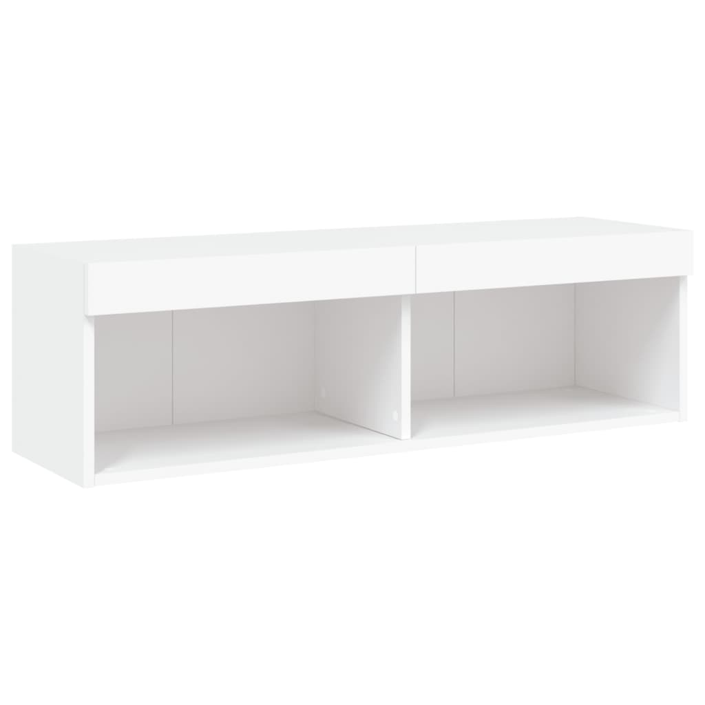 5-Delige Tv-Wandmeubelset Met Led-Verlichting Bewerkt Hout