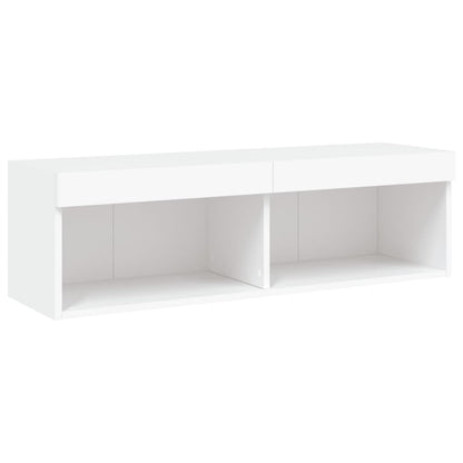5-Delige Tv-Wandmeubelset Met Led-Verlichting Bewerkt Hout
