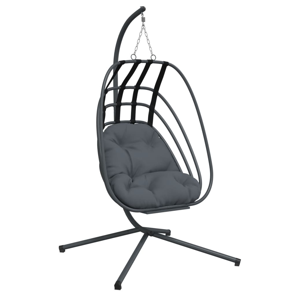 Hangende Egg Chair Met Standaard Antraciet Staal