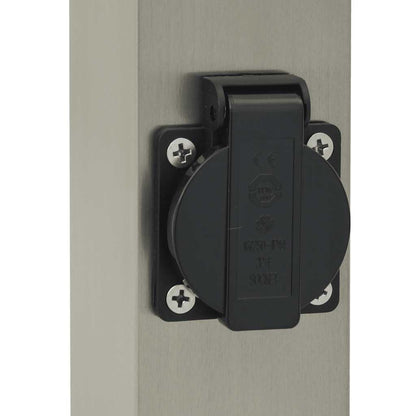 Bolderarmatuur Met Stopcontact 50 Cm Rvs Ip44