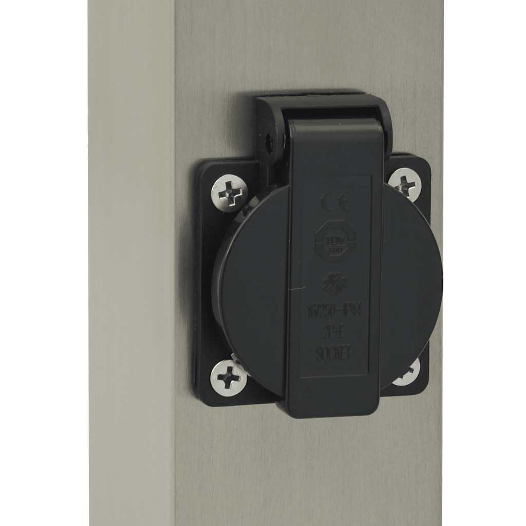 Bolderverlichting Met Stopcontact 3 Stuks 50 Cm Rvs Ip44