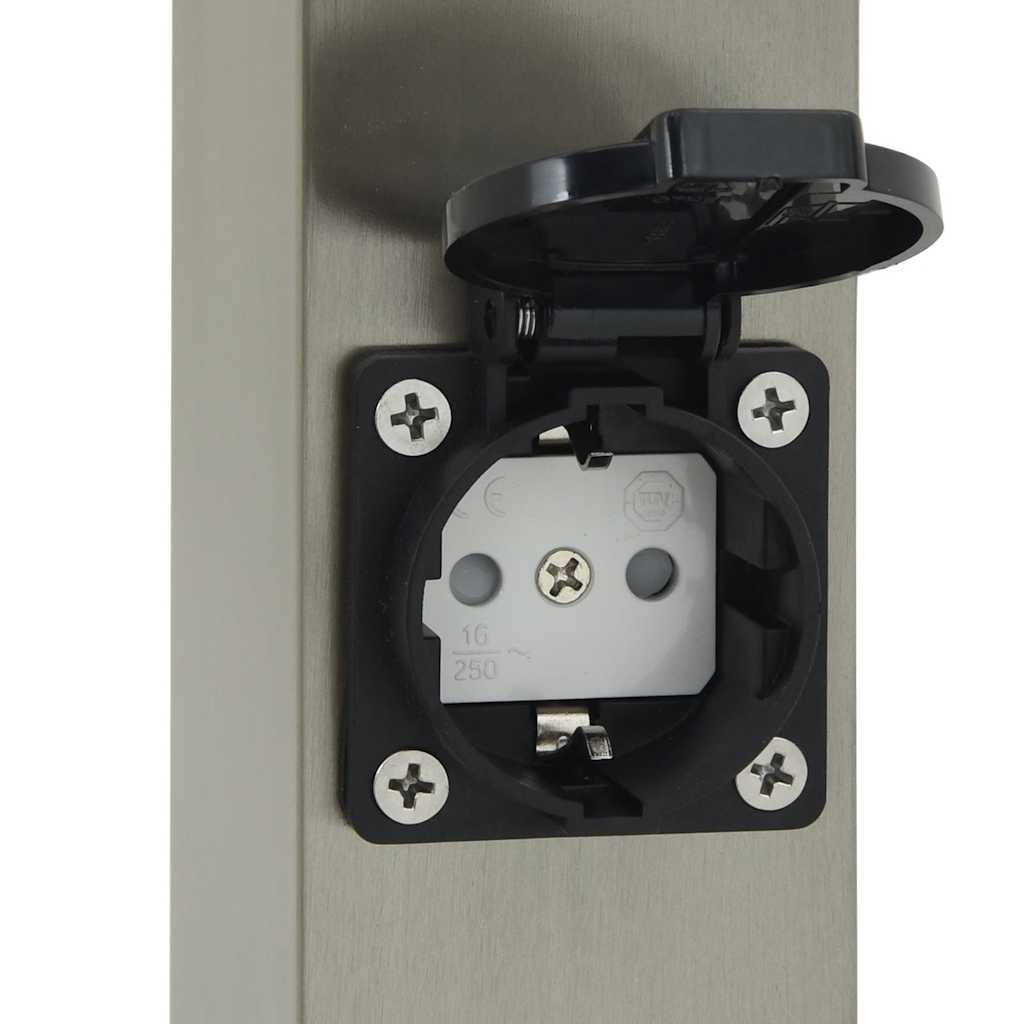 Bolderverlichting Met Stopcontact 3 Stuks 50 Cm Rvs Ip44