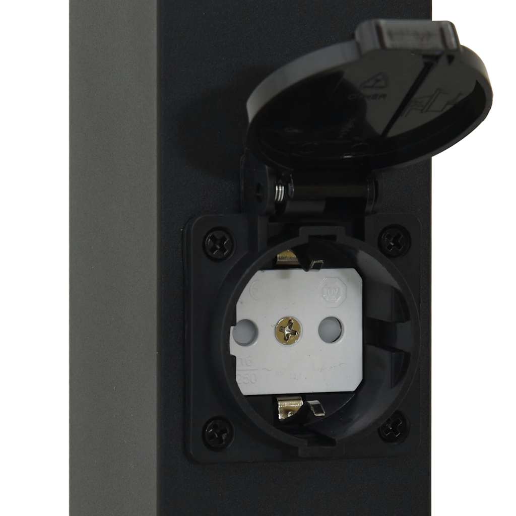 Bolderverlichting Met Sensor En Stopcontact 3 Stuks 80 Cm Zwart Ip44