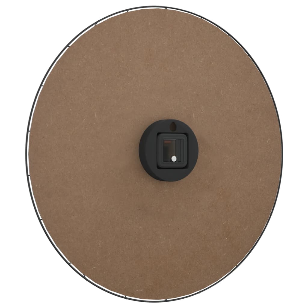 Wandklok Ø50 Cm Bewerkt Hout Geel En Zwart